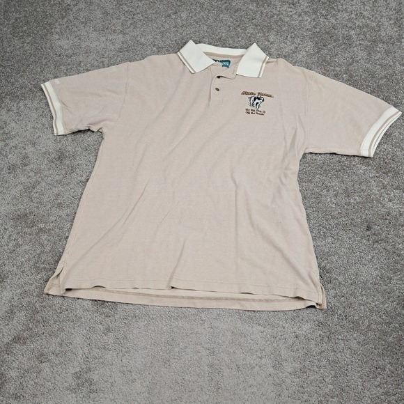 Big Dogs Other - Big Dogs State Farm Tan Polo Shirt Mens Large Embroidered Cotton Pique 7982